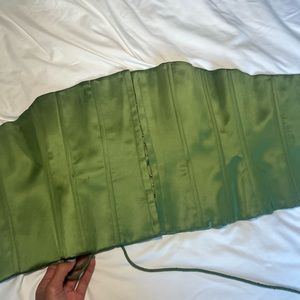 Danielle Guizio corset top in green size xsmall from revolve satin corset top